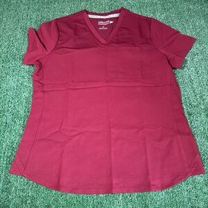 Women's Fabletics 1-pocket Scrubs Top Shirt Size Medium Burgundy #TS2253853-6610